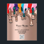 Nail Artist Studio Drips Rose Wax Epilation Prices Flyer<br><div class="desc">Looking for a business card that will leave a lasting impression? Look no further than the Nail Artist Studio Drips Rose Wax Epilation Business Card! Our card is so sleek and stylish you'll want to show it to everyone you know. And with our expert nail and waxing services, you'll have...</div>