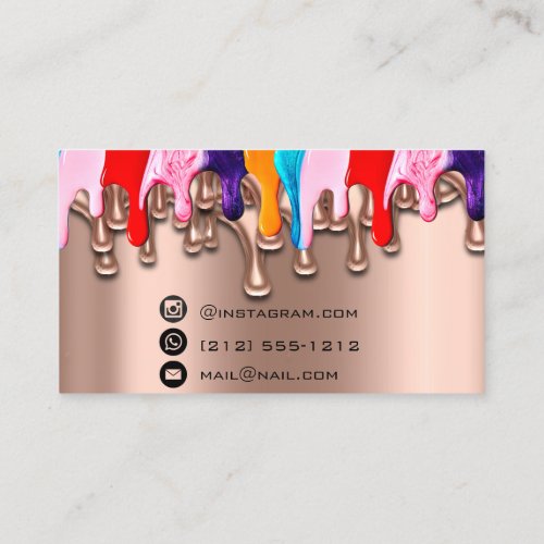 Nail Artist Studio Drips Rose Wax Epilation Social Business Card