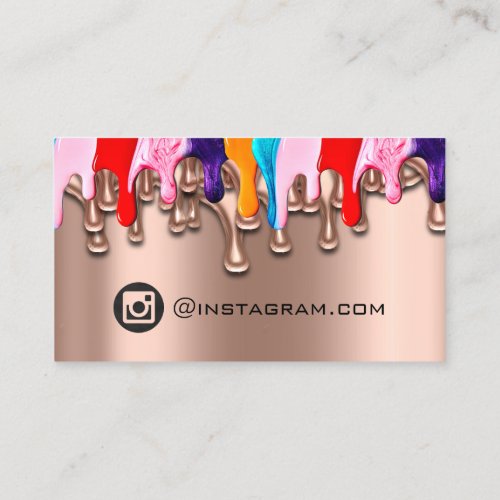 Nail Artist Studio Drips Rose Wax IG Social Makeup Business Card