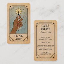 Nail Artist Tarot Card Style Illustration Star
