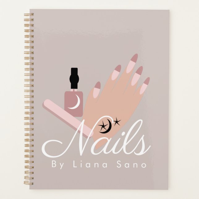 Nail Artist Tattoo Hand Appointment Blush Planner (Front)