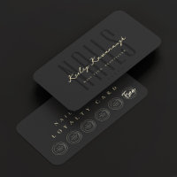 Nail Artist Technician Punch Black Loyalty Card