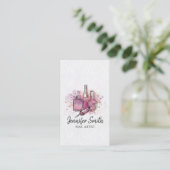 Nail Artist - Watercolor Nail Polish Art Business  Business Card (Standing Front)