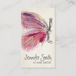 Nail Artist - Watercolor Nail Polish Art Business  Card