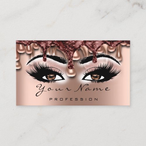 Nail Artist Wax Drips Rose Lash Makeup Green Brown Business Card