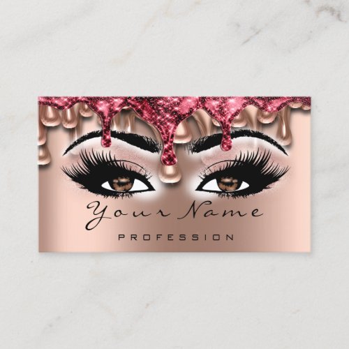 Nail Artist Wax Drips Rose Lash Makeup Red Brown Business Card
