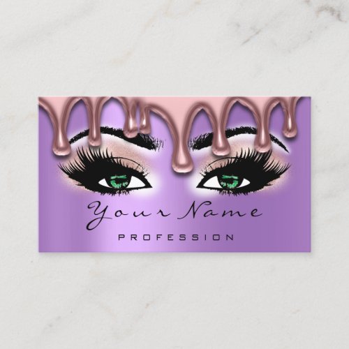 Nail Artist Wax Nails Lash Makeup Pink Green Viole Business Card