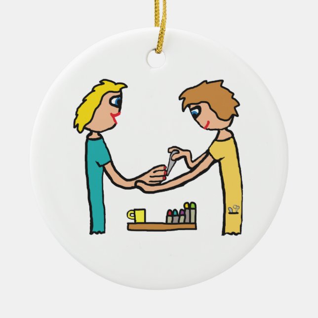 Nail Bar Salon Technician Ceramic Ornament (Front)