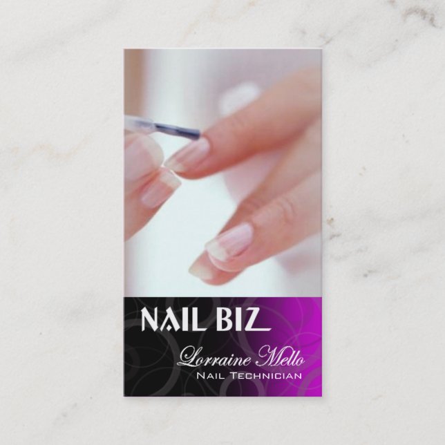 Nail Biz - Manicure Pedicure Spa Nail Technician Business Card (Front)
