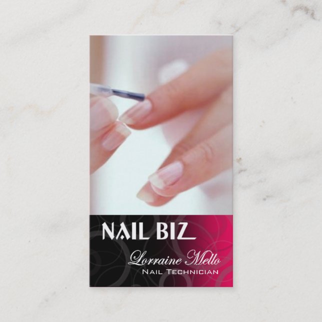 Nail Biz - Manicure Pedicure Spa Nail Technician Business Card (Front)