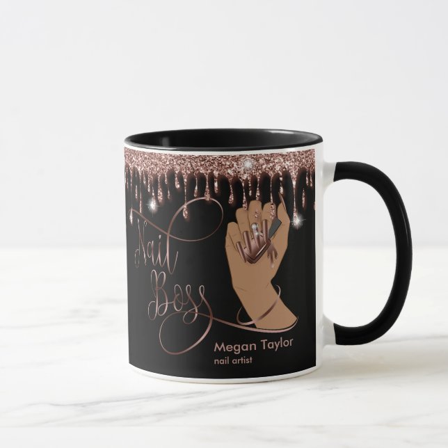 Nail Boss, gift for nail Technician manicure Mug (Right)