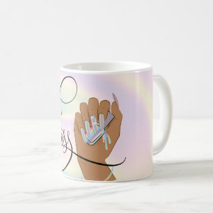 Nail Boss, nail Technician, long nails, Holograph Coffee Mug
