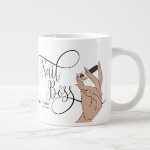 Nail Boss, nail Technician, long nails, manicure C Giant Coffee Mug