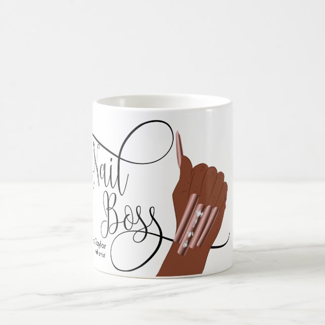 Nail Boss, nail Technician,  rose gold square Coffee Mug (Center)