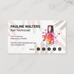 Nail Bottle and Cap   Manicure Loyalty Card