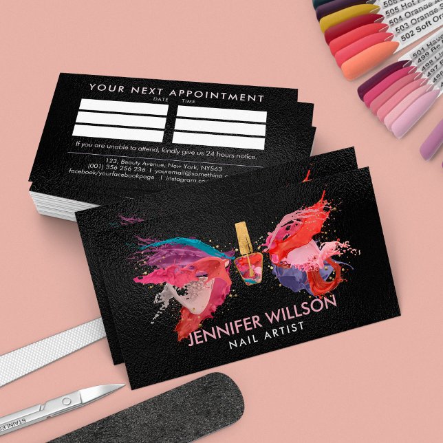 Nail Colors Splash Business Card (Creator Uploaded)