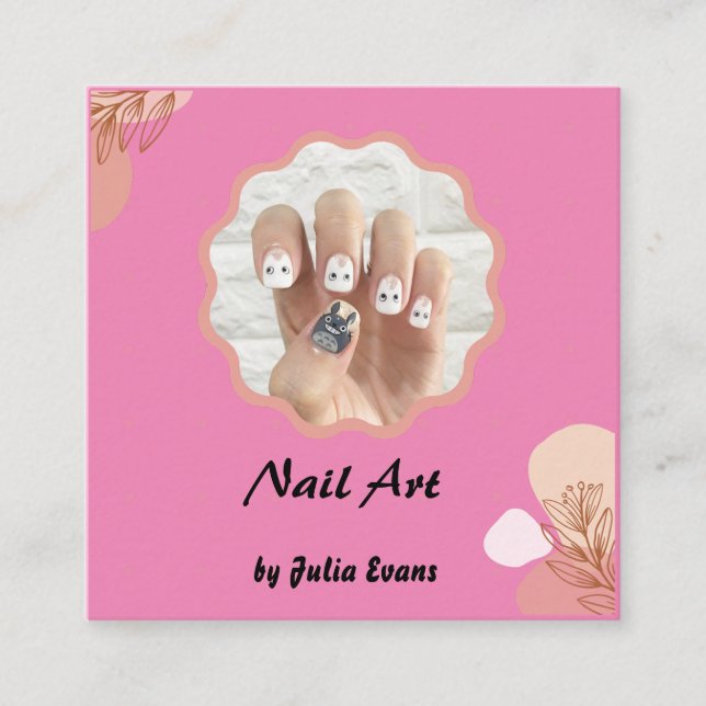 Nail Design Acrylic  Floral Business Card (Front)