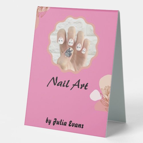 Nail Design Acrylic Floral Table Sign