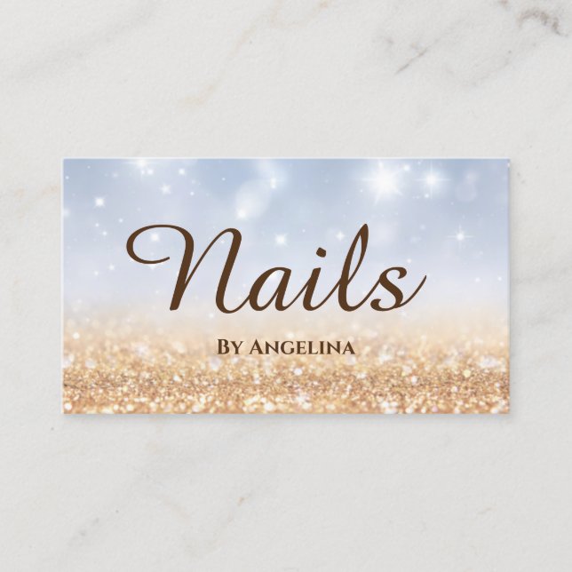 nail elegant typography business card (Front)
