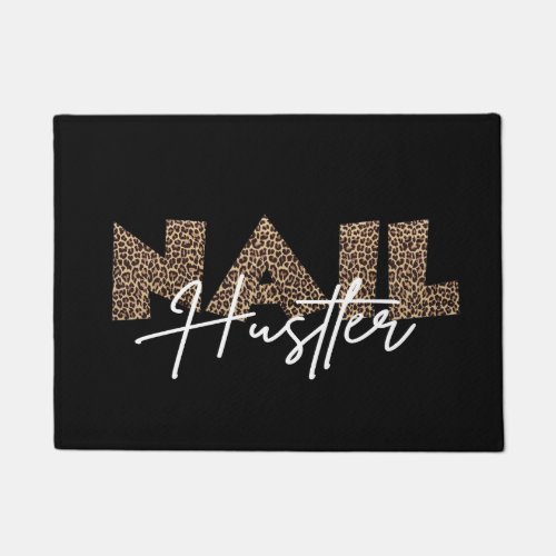 Nail Hustler Leopard Animal Print Doormat