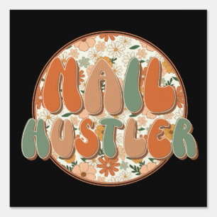 Nail Hustler Nail Salon Floral Sign