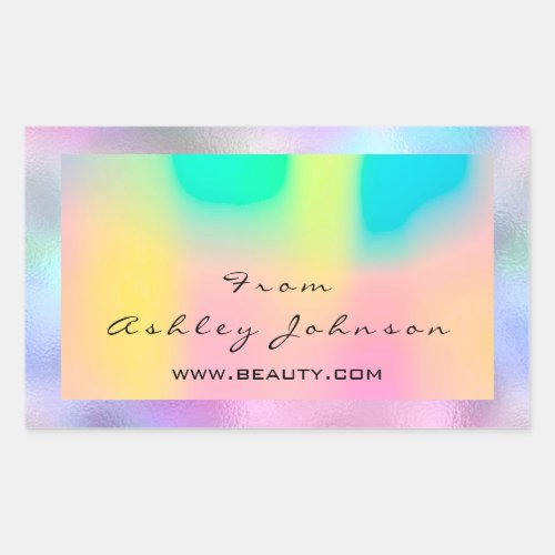 Nail Lashes  Makeup Holograph Rainbow From to Rectangular Sticker