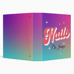 Nail Logo, Multicolor Nail Technician Nails Salon 3 Ring Binder