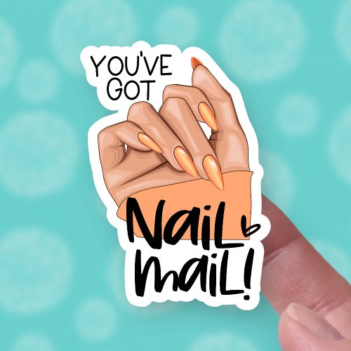 Nail Mail Cute Nailfie Hand Pose Small Business Sticker