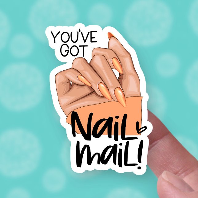 Nail Mail Cute Nailfie Hand Pose Small Business Sticker (Creator Uploaded)