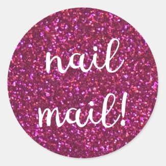 Nail Mail! Faux pink glitter sticker