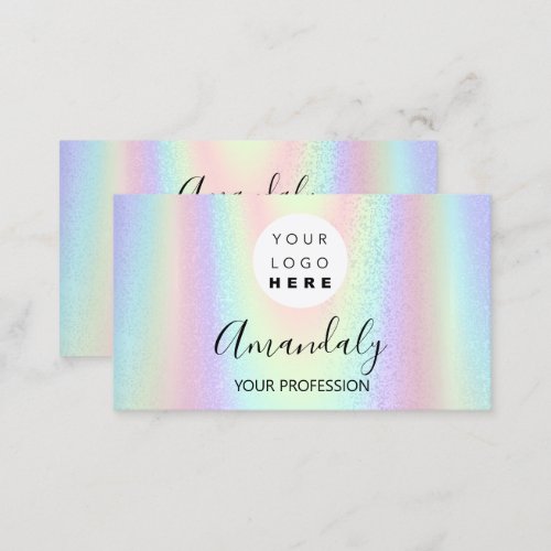 Nail Makeup Artist  Logo Holograph Social FBINSTA Business Card