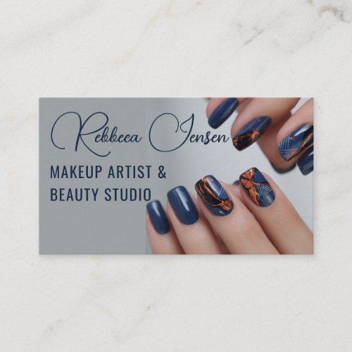  Nail Manicure Blue Business Card