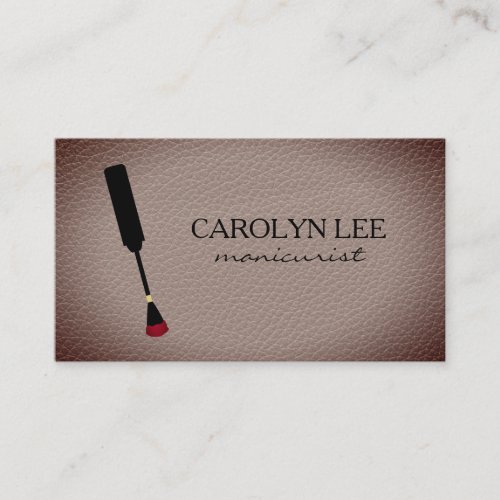Nail Paint Brush  Manicure  Leather Business Card
