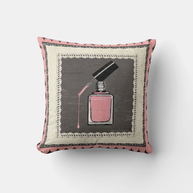 Nail Polish art pillow, Artist Karen J Williams Throw Pillow (Front)
