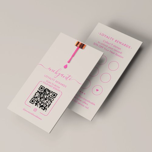Nail Polish Bar Nail Tech Pink Sand Rewards Loyalty Card