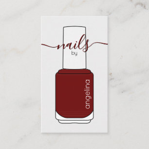 Nail Polish Bottle Maroon Business Card