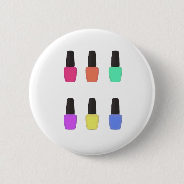 Nail Polish Bottle Pattern Button (Front)