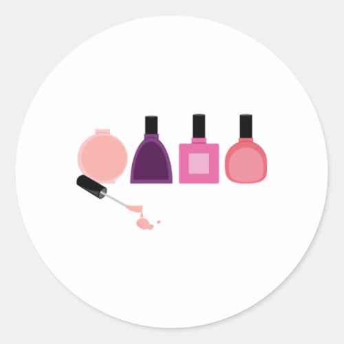 Nail Polish Bottles Classic Round Sticker