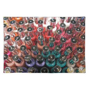 Nail Polish Bottles Cloth Placemat