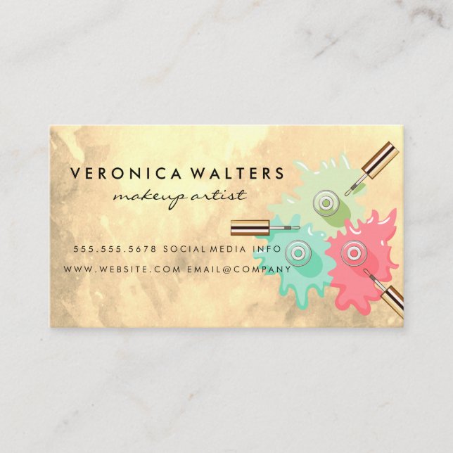 Nail Polish Bottles Spilled | Beauty Loyalty Card (Front)