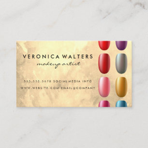 Nail Polish Bottles Spilled   Colorful Manicure Loyalty Card