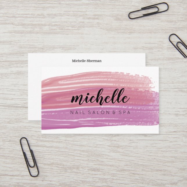 Nail Polish Brush Nail Salon Manicure Social media Business Card (Front/Back In Situ)