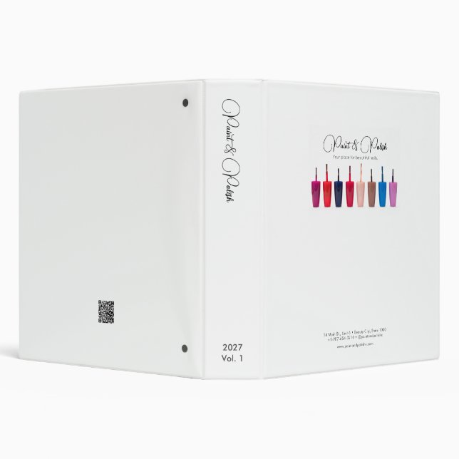 Nail Polish Color Set Nail Salon 3 Ring Binder (Background)