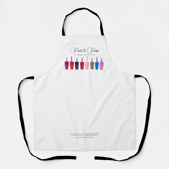 Nail Polish Color Set Nail Salon Apron (Front)