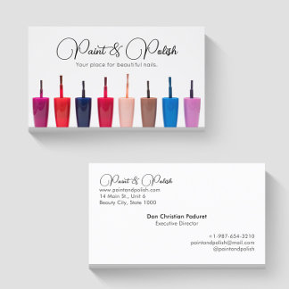 Nail Polish Color Set Nail Salon Business Card