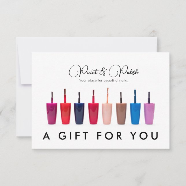 Nail Polish Color Set Nail Salon Gift Certificate (Front)
