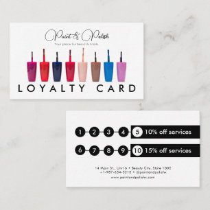 Nail Polish Color Set Nail Salon Loyalty Card