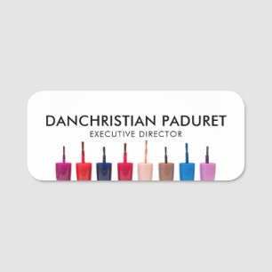 Nail Polish Color Set Nail Salon Name Tag