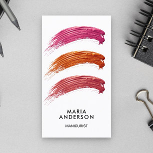 Nail Polish Color Swatches Manicurist Business Card