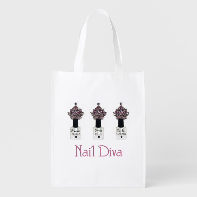 Nail Polish DIVA Grocery Bag (Front)